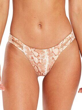 Vitamin A Neutra Sand Snake Print Bikini Hipster Swim Bottom Tan Size Medium